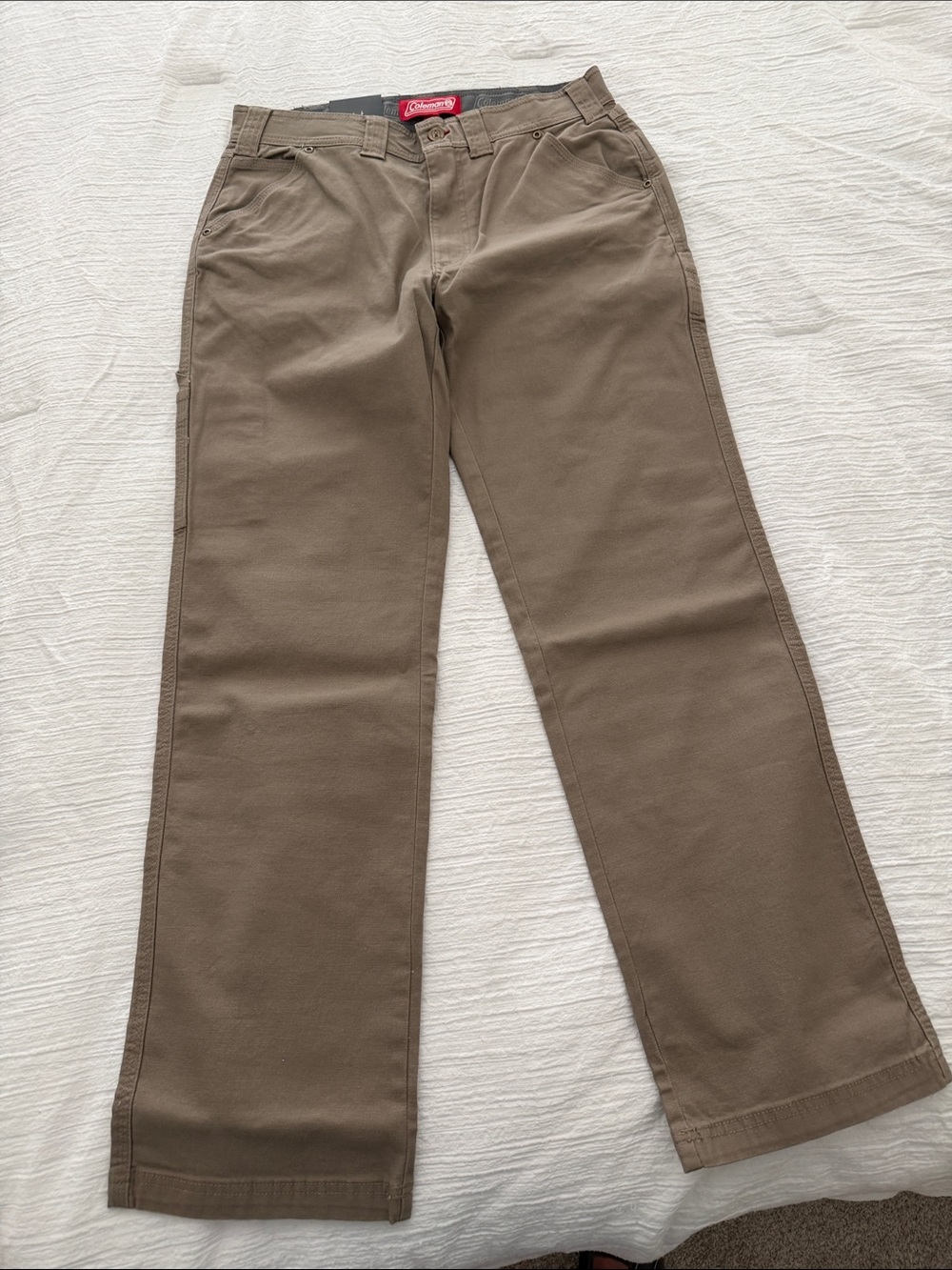 Coleman Men's Straight-Leg Chinos in Olive Brown - Picture 2 of 4